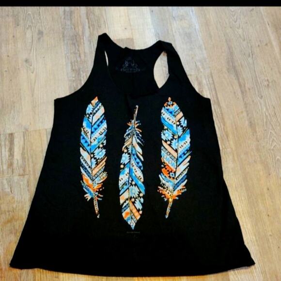 Bear dance small womens thin black graphic tank top - Picture 1 of 3